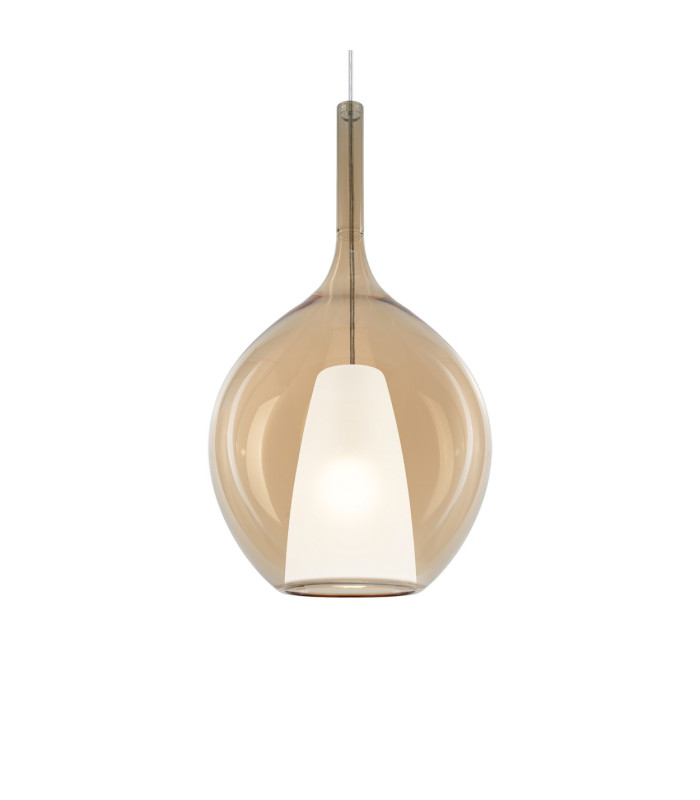 Kalique 28cm Globe Dome Pendant Ceiling Light Amber 1x E27-1