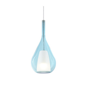 Kalique 18cm Teardrop Dome Pendant Ceiling Light Sky Blue 1x E27-1