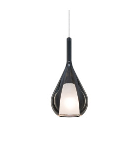 Kalique 18cm Teardrop Dome Pendant Ceiling Light Smoke 1x E27-1
