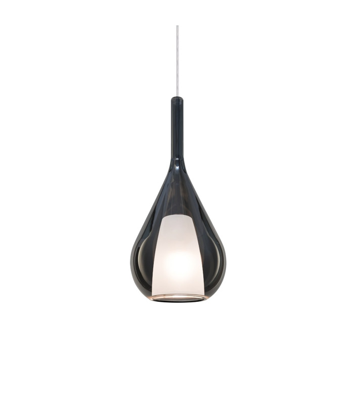 Kalique 18cm Teardrop Dome Pendant Ceiling Light Smoke 1x E27-1