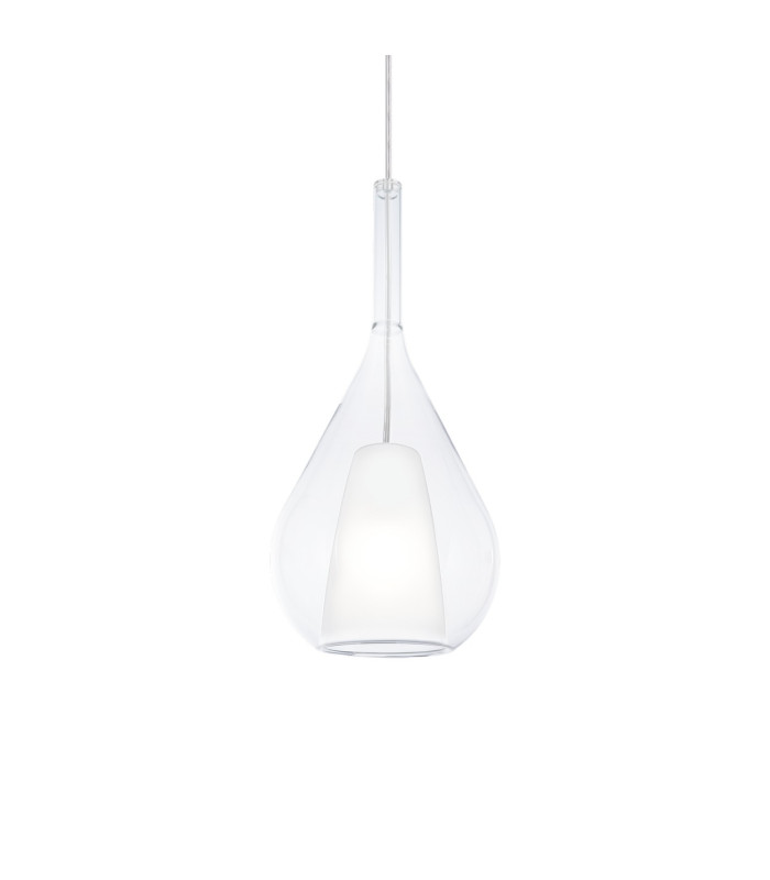 Kalique 18cm Teardrop Dome Pendant Ceiling Light Transparent 1x E27-1