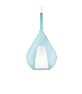 Kalique 28cm Teardrop Dome Pendant Ceiling Light Sky Blue 1x E27-1