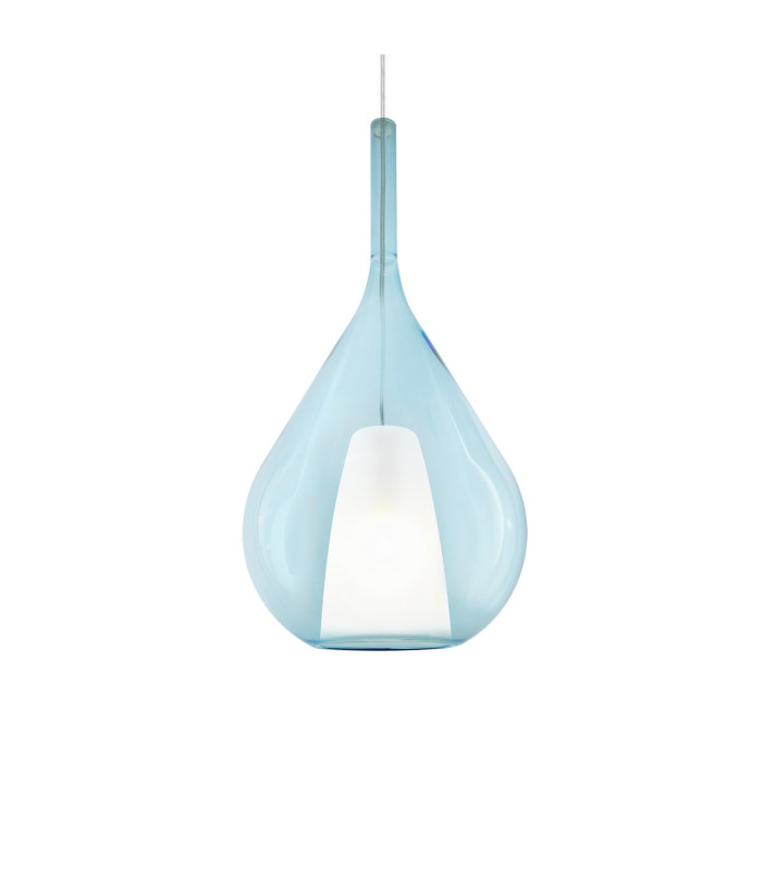 Kalique 28cm Teardrop Dome Pendant Ceiling Light Sky Blue 1x E27-1