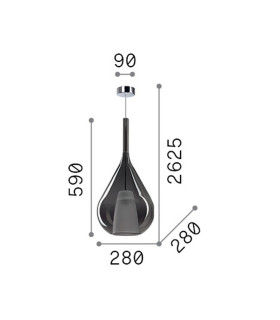 Kalique 28cm Teardrop Dome Pendant Ceiling Light Copper 1x E27-2