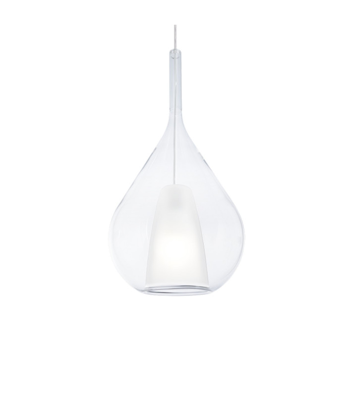 Kalique 28cm Teardrop Dome Pendant Ceiling Light Transparent 1x E27-1