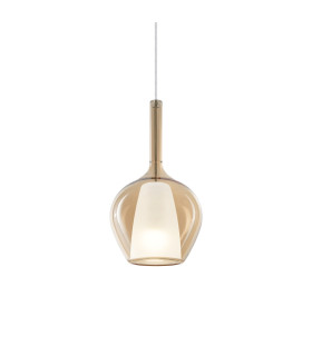 Kalique 18cm Dome Pendant Ceiling Light Amber 1x E27-1