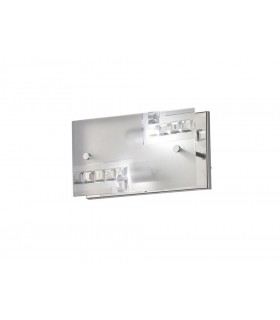Flush Wall Lamp Switched 2 Light Polished Chrome, Glass, Crystal - 1