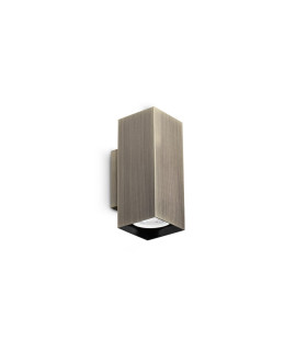 Look 15cm Square Up & Down Wall Lamp Burnished Brass 2x GU10-1