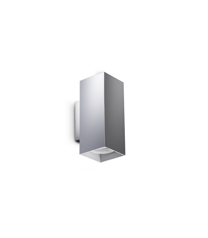 Look 15cm Square Up & Down Wall Lamp Chrome 2x GU10-1