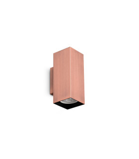 Look 15cm Square Up & Down Wall Lamp Copper 2x GU10-1