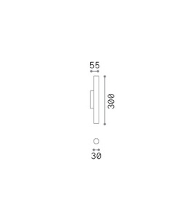 Look 30cm Up & Down Wall Lamp Black 2x LED 900lm 3000K-2