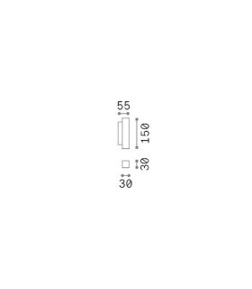 Look 15cm Square Up & Down Wall Lamp Black 2x LED 900lm 3000K-2