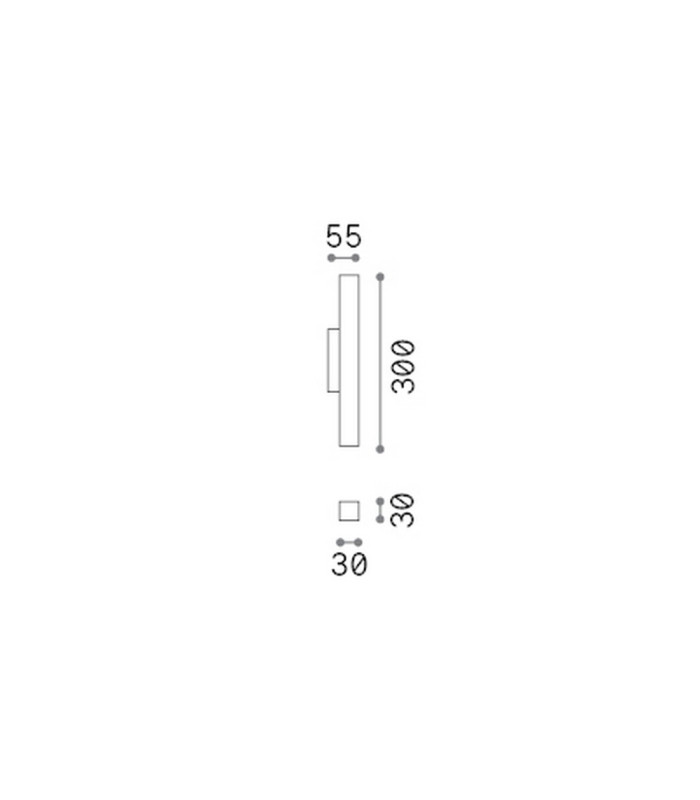 Look 30cm Square Up & Down Wall Lamp Black 2x LED 900lm 3000K-2