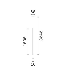 Look 100cm Slim Pendant Ceiling Light White 1x LED 220lm 3000K-2