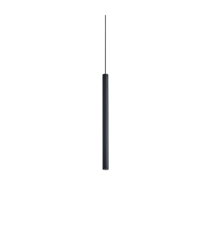 Look 25cm Slim Pendant Ceiling Light Black 1x LED 220lm 3000K-1