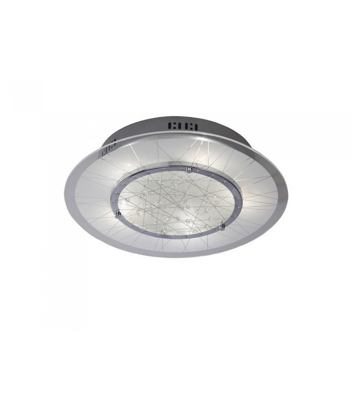 Flush Ceiling Round 5 Light Polished Chrome, Glass, Crystal - 1