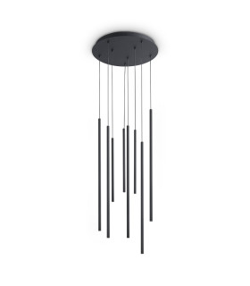 Look Cluster Pendant Ceiling Light Black 8x LED 1550lm 3000K-1