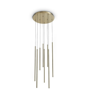 Look Cluster Pendant Ceiling Light Brass 8x LED 1550lm 3000K-1