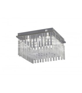 Flush Ceiling 6 Light Polished Chrome, Glass - 1
