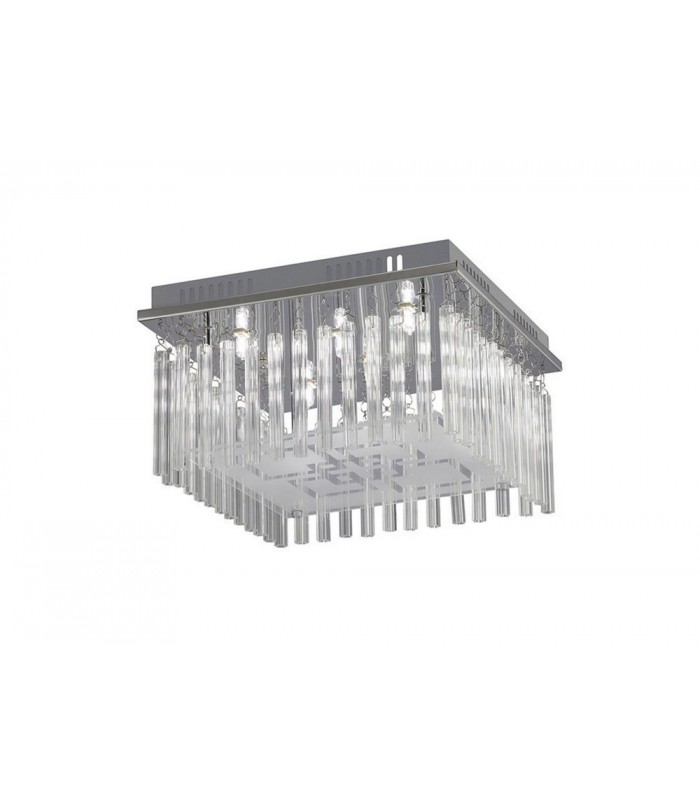 Flush Ceiling 6 Light Polished Chrome, Glass - 1