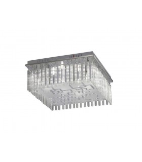 Flush Ceiling 8 Light Polished Chrome, Glass - 1