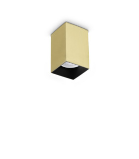 Look 10cm Square Surface Mounted Downlight Brass 1x GU10-1