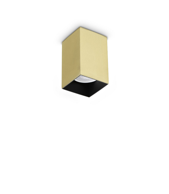 Look 10cm Square Surface Mounted Downlight Brass 1x GU10-1