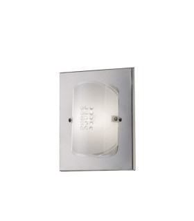 Flush Wall Lamp Switched 1 Light Polished Chrome, Glass, Crystal - 1