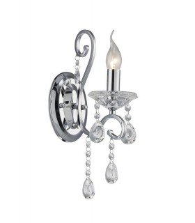 Wall Lamp Switched 1 Candle Light Polished Chrome, Crystal - 1