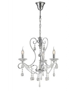 Ceiling Pendant Chandelier 3 Light Polished Chrome, Crystal - 1