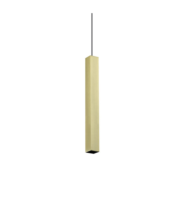 Look 40cm Square Super Slim Pendant Ceiling Light Brass 1x GU10-1