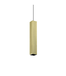 Look 40cm Square Slim Pendant Ceiling Light Brass 1x GU10-1