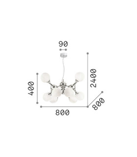 Nodi Multi Arm Pendant Ceiling Light Chrome 9x E14-2