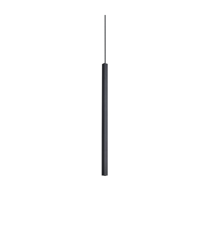 Look Square Slim Pendant Ceiling Light Black 1x LED 220lm 3000K-1