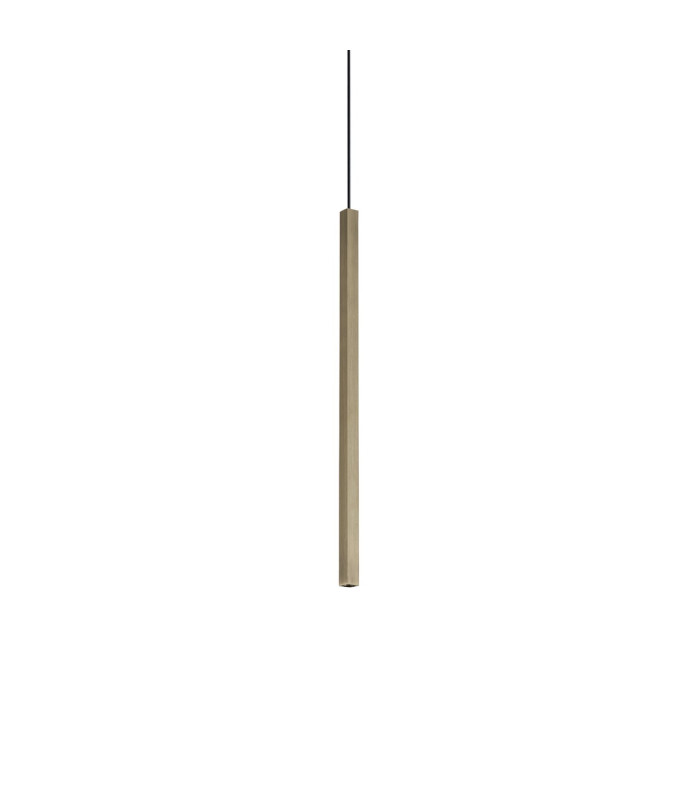 Look Square Slim Pendant Ceiling Light Brass 1x LED 220lm 3000K-1