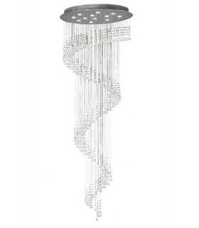 Ceiling Cluster Pendant Multi-Spiral 12 Light Polished Chrome, Crystal - 1