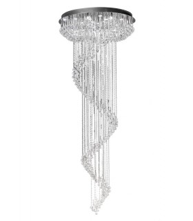 Ceiling Cluster Pendant Multi-Spiral 24 Light Polished Chrome, Crystal - 1