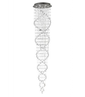 IL31377 Ceiling Cluster Pendant Tall Corkscrew 9 Light Polished Chrome, Crystal - 1