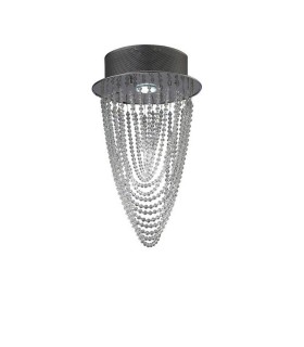 Ceiling Round 1 Light Polished Chrome, Crystal - 1