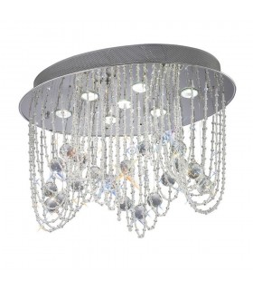 Ceiling Oval 7 Light Polished Chrome, Crystal - 1