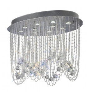 Ceiling Oval 10 Light Polished Chrome, Crystal - 1