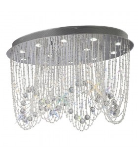 Ceiling Oval 12 Light Polished Chrome, Crystal - 1