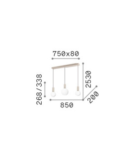 Odeon Bar Pendant Ceiling Light White 3x LED 3200lm 3000K-2