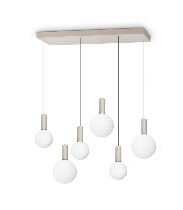 Odeon Bar Pendant Ceiling Light White 6x LED 5500lm 3000K-1