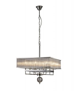 Ceiling Pendant Square 8 Light Polished Chrome, Crystal - 1
