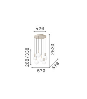 Odeon Cluster Pendant Ceiling Light White 6x LED 5500lm 3000K-2
