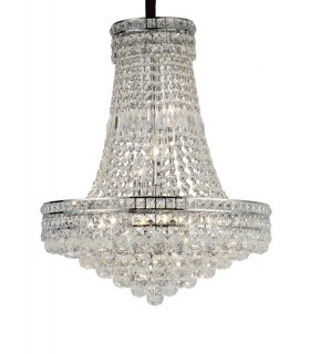 Ceiling Pendant Chandelier 14 Light Polished Chrome, Crystal - 1