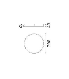 Oracle Slim 70cm Non Dim 3000K Round Integrated LED Semi Flush Ceiling Light Brass 4350lm-2