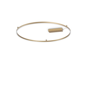 Oracle Slim 90cm Non Dim 3000K Round Integrated LED Semi Flush Ceiling Light Brass 5650lm-1