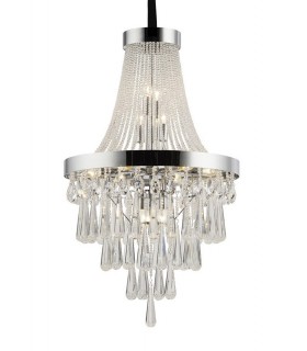 Ceiling Pendant Chandelier 13 Light Polished Chrome, Crystal - 1